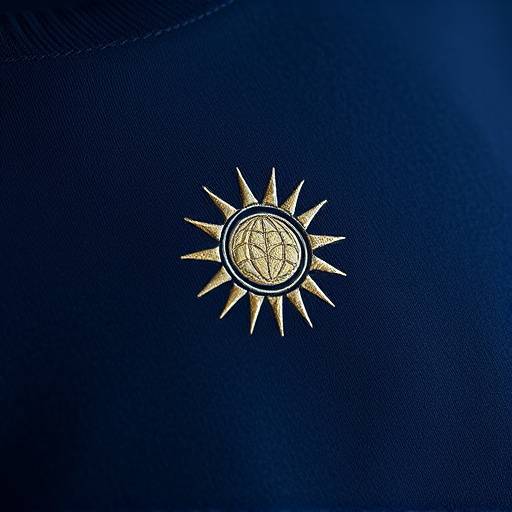 Camiseta azul marinho com logo bordado da Camisaria Sol Nascente